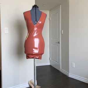 Mauve, Latex, Nude pink, Waist Snatching, Dress.